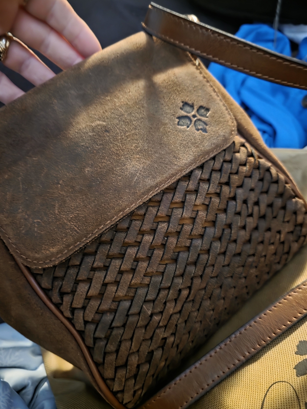Patricia Nash Brown Woven Leather Crossbody Or Shoulder Bag New. Most Beautiful - Picture 6 of 10